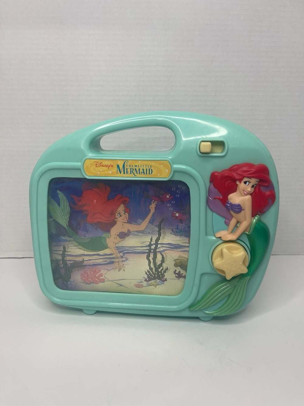 Disney The Little Mermaid Vintage Wind-Up Scrolling TV Toy Fully Works